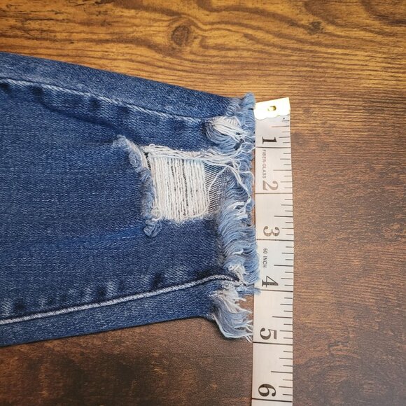 KanCan Jeans Size 14 Skinny Ankle High Rise Medium Light Wash Denim Raw Hem - Picture 9 of 9